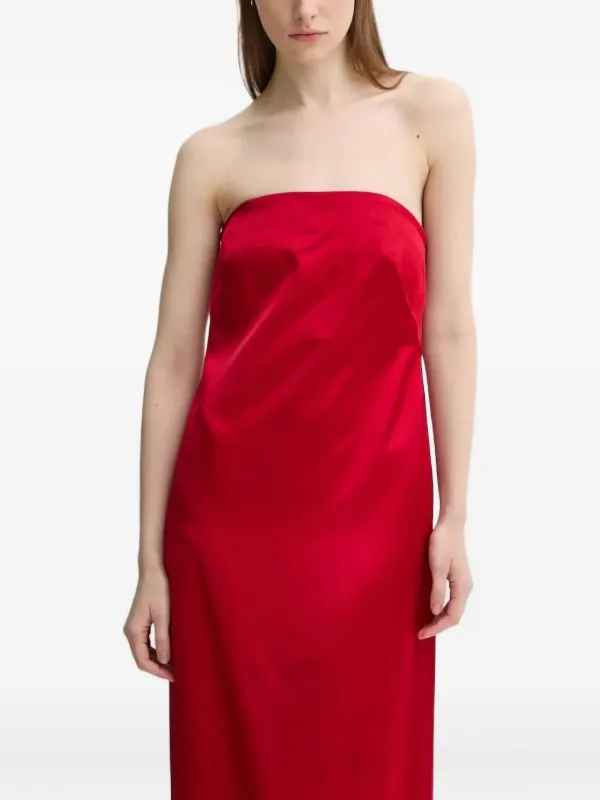 A.l.c. Strapless Satin Maxi Dress - Red A.l.c. Strapless Satin Maxi Dress - Red