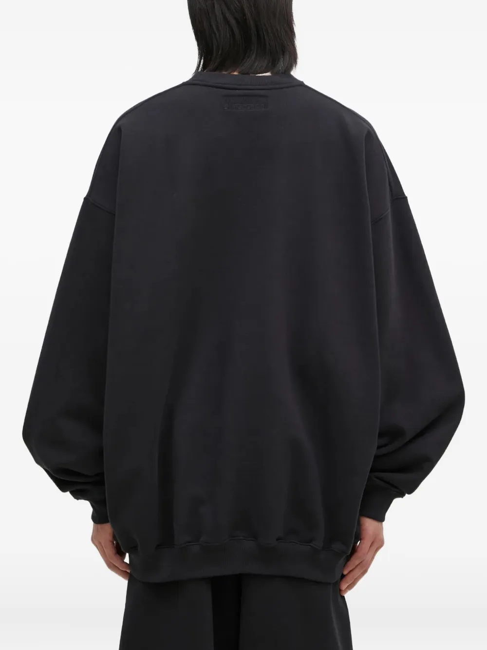 VETEMENTS logo-embroidered crew-neck sweatshirt Zwart