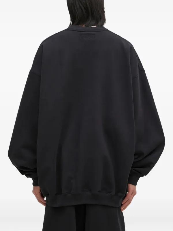 【関税込み】VETEMENTS ブラック ロゴ刺繍 スウェットシャツ VETEMENTS ロゴ スウェットシャツ | ブラック | FARFETCH JP