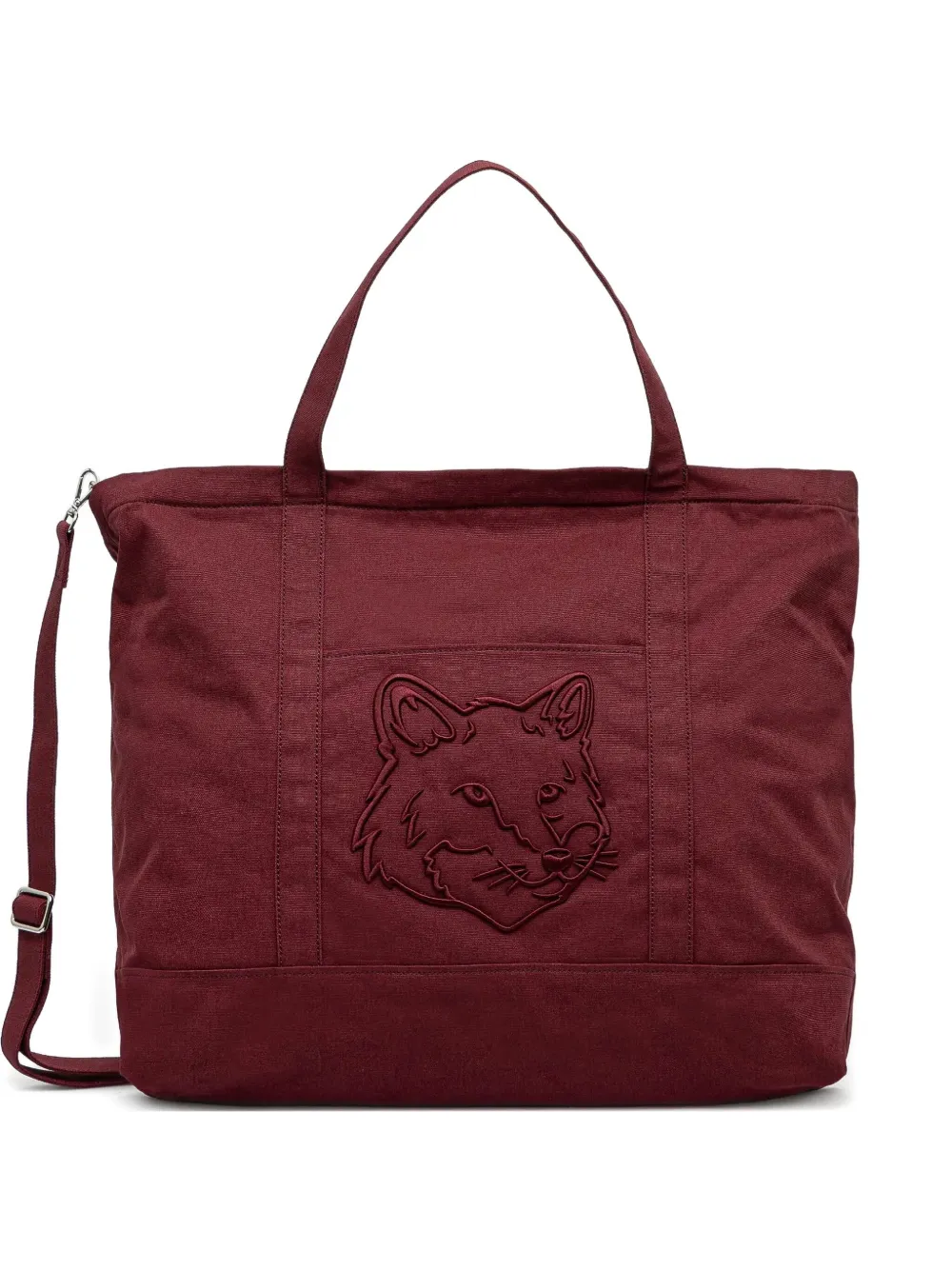 Maison Kitsuné Xl Fox Head Tote Bag In Red