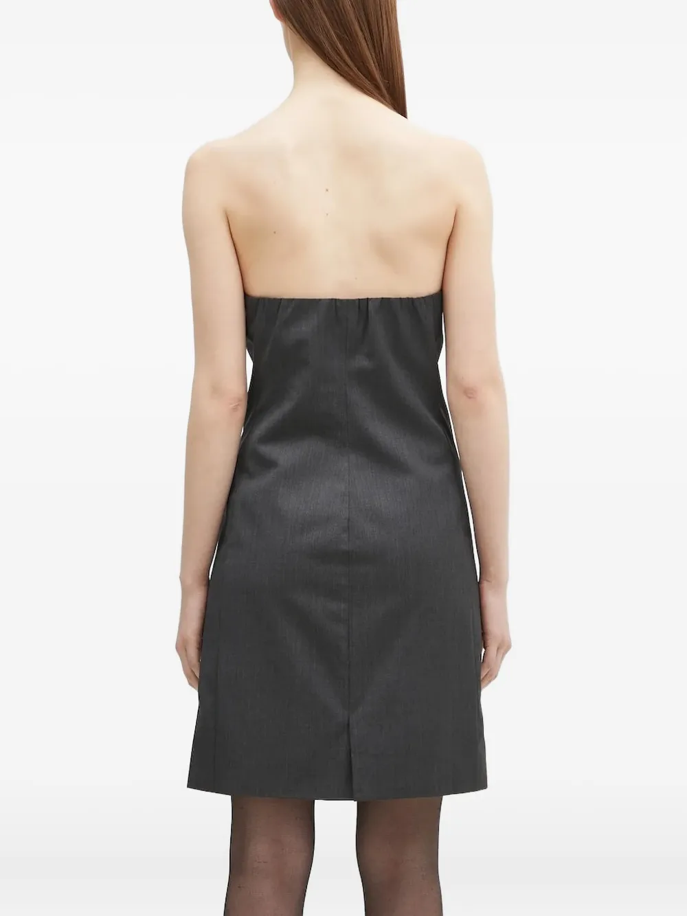 SAMSOE strapless button-front mini dress Grijs