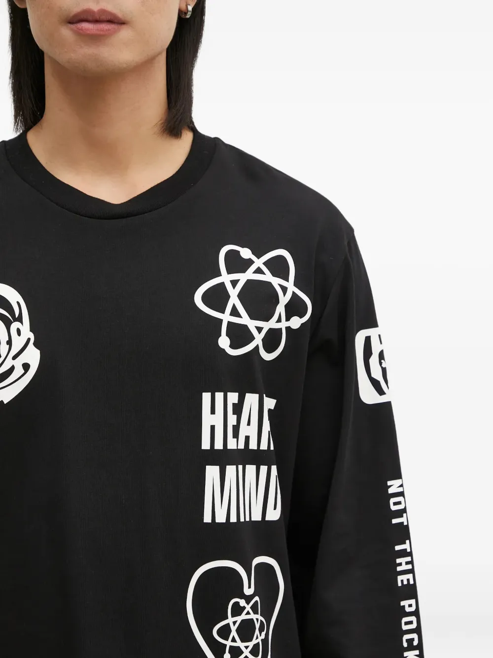 Billionaire Boys Club T-shirt met logoprint met lange mouwen Zwart