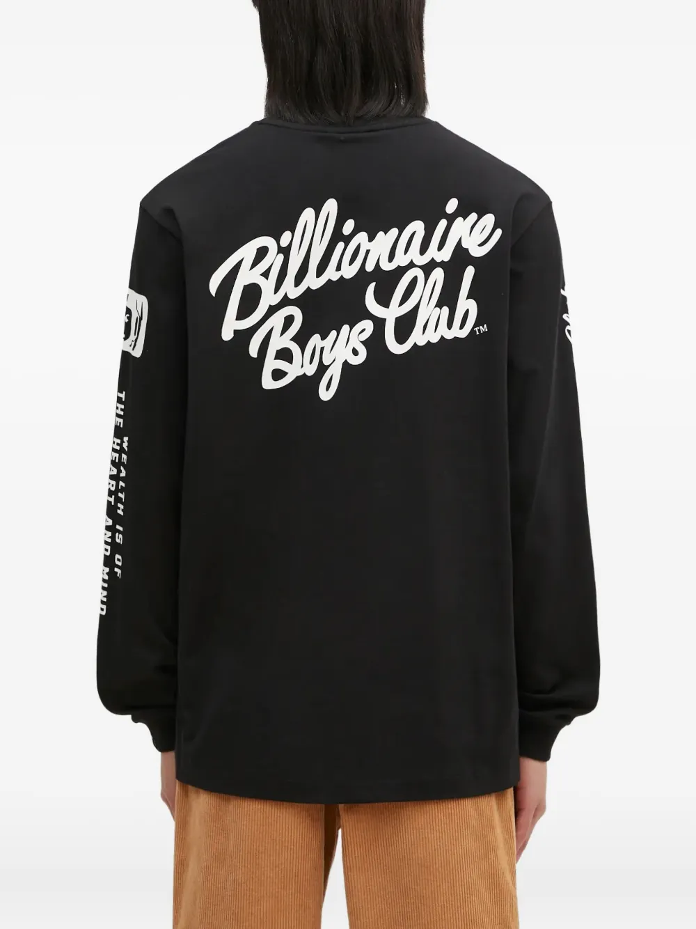 Billionaire Boys Club T-shirt met logoprint met lange mouwen Zwart
