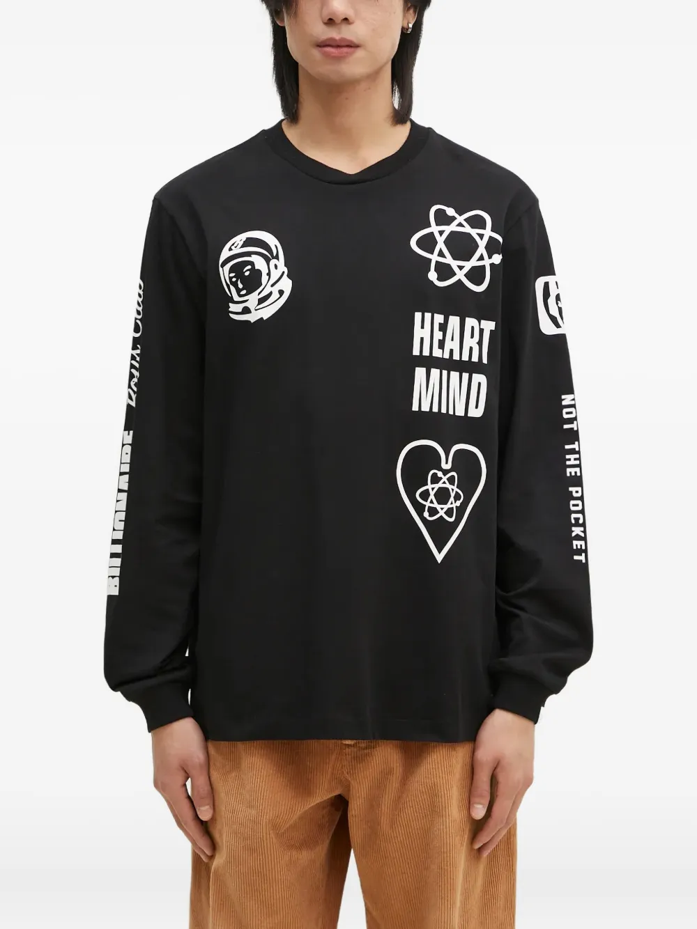 Billionaire Boys Club T-shirt met logoprint met lange mouwen Zwart