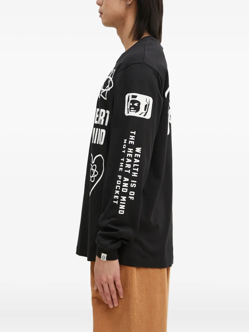 Billionaire Boys Club T-shirt met logoprint met lange mouwen Zwart