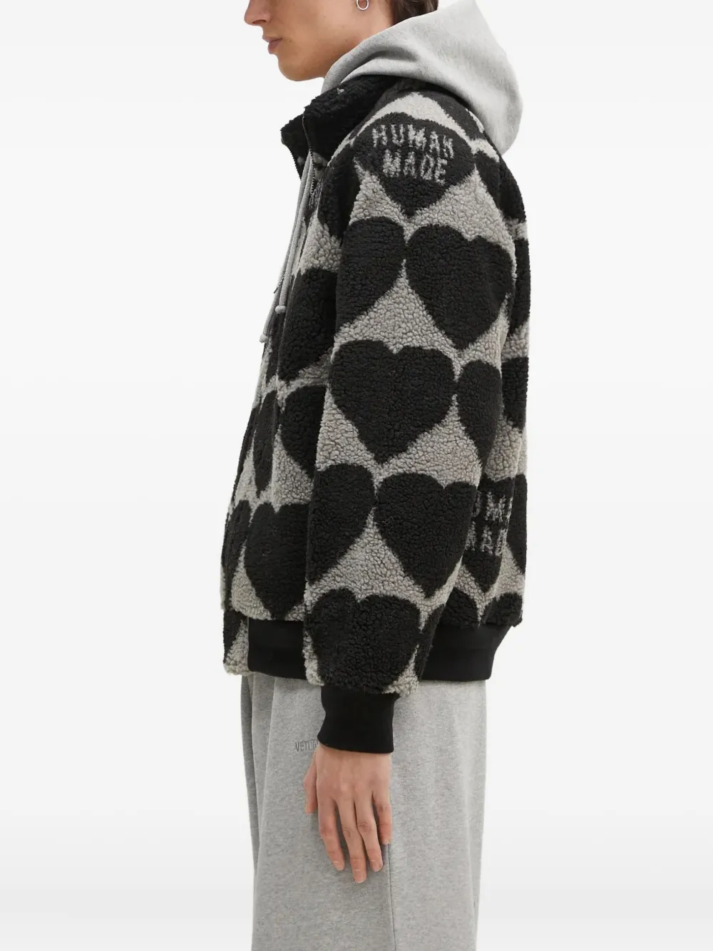 Human Made heart-pattern fleece jacket | Hooded Jackets | Image 2
