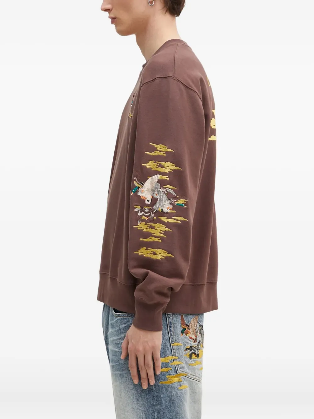 Billionaire Boys Club Sweater met geborduurde eend en ronde hals Bruin