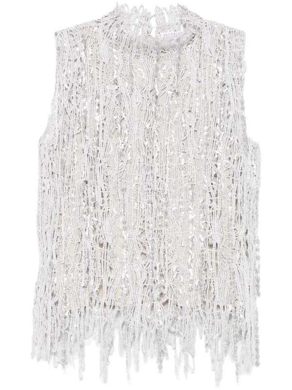Brunello Cucinelli Sequinned Top | Grey | FARFETCH Brunello Cucinelli Sequinned Top | Grey | FARFETCH