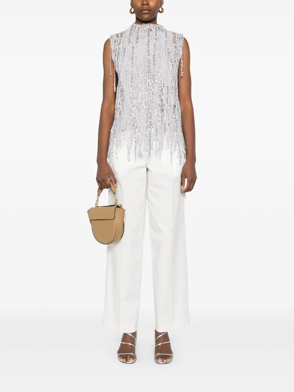 Brunello Cucinelli sequinned top - Grijs