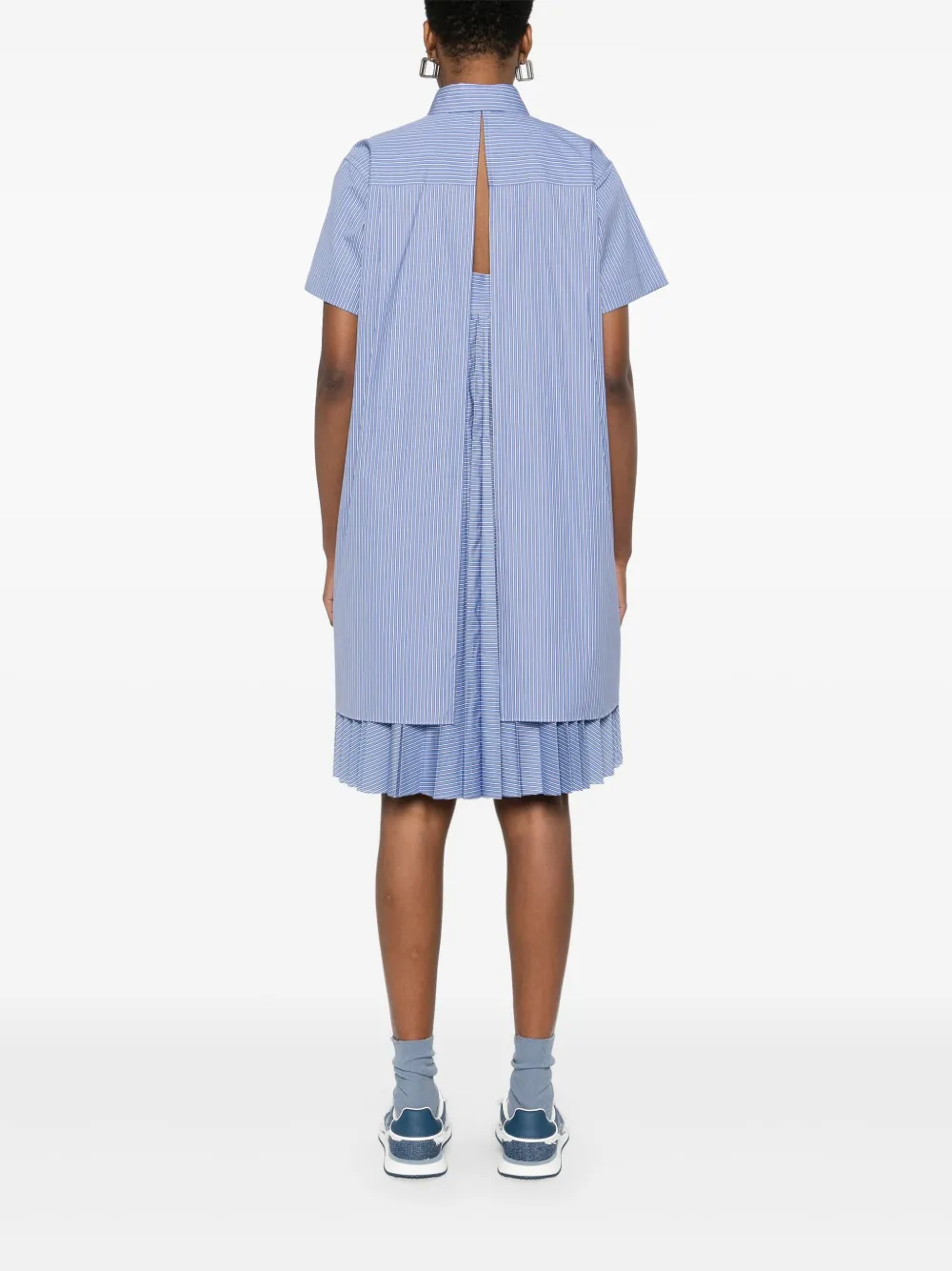 sacai Gestreepte mini-jurk Blauw