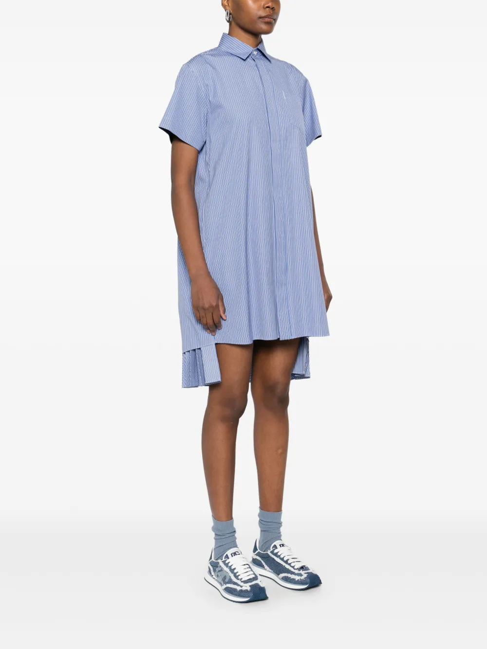 sacai Gestreepte mini-jurk Blauw