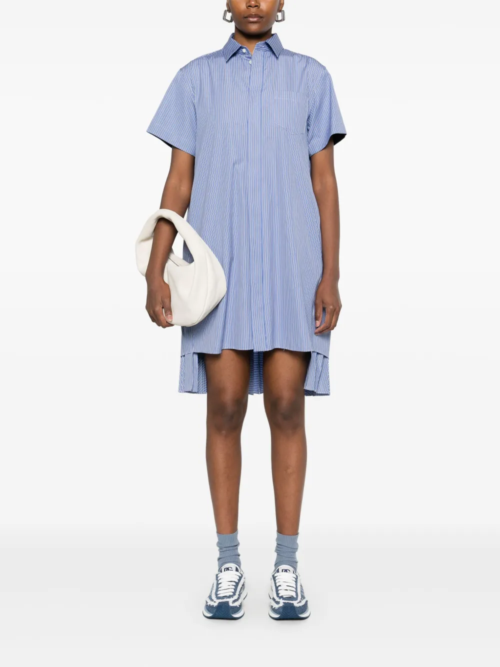 sacai Gestreepte mini-jurk - Blauw