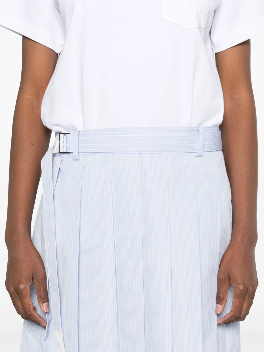 sacai Geplooide midi-jurk Wit