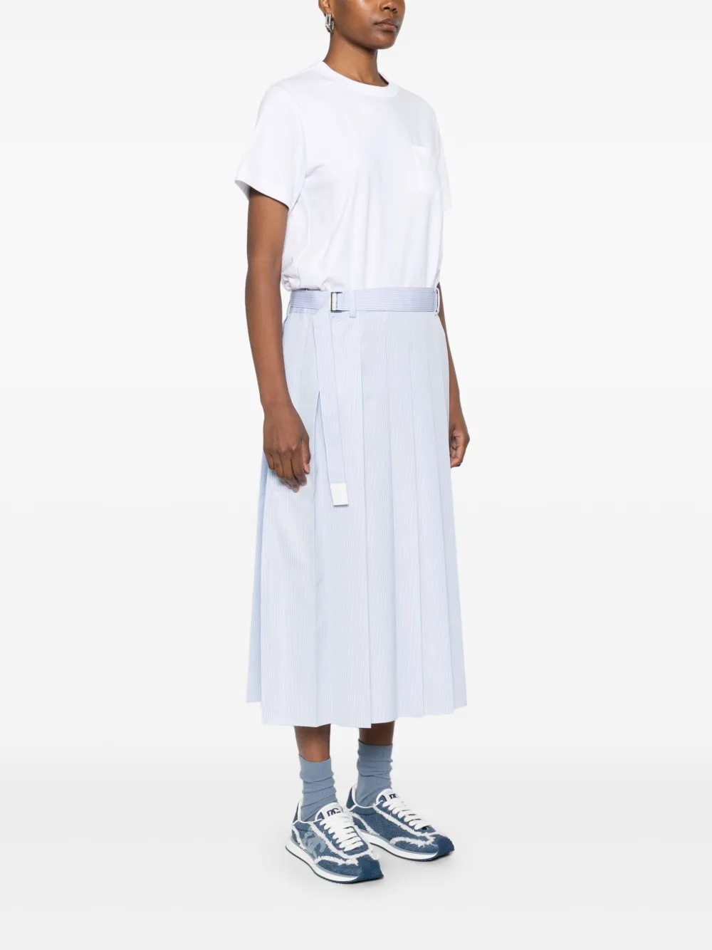 sacai Geplooide midi-jurk Wit