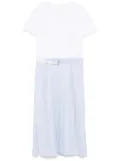 sacai pleated midi dress - White