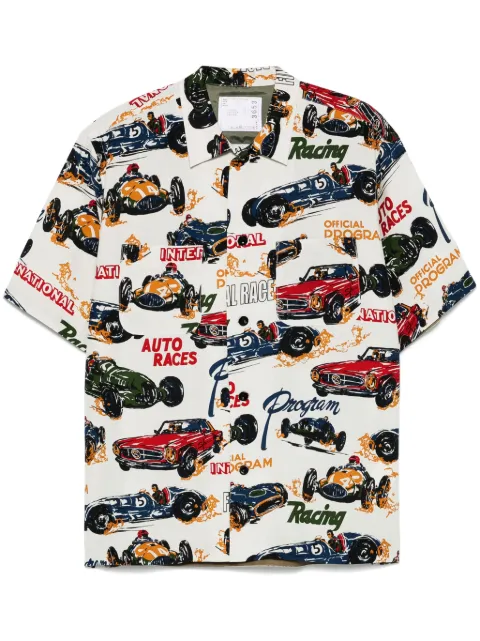 sacai race car-print shirt