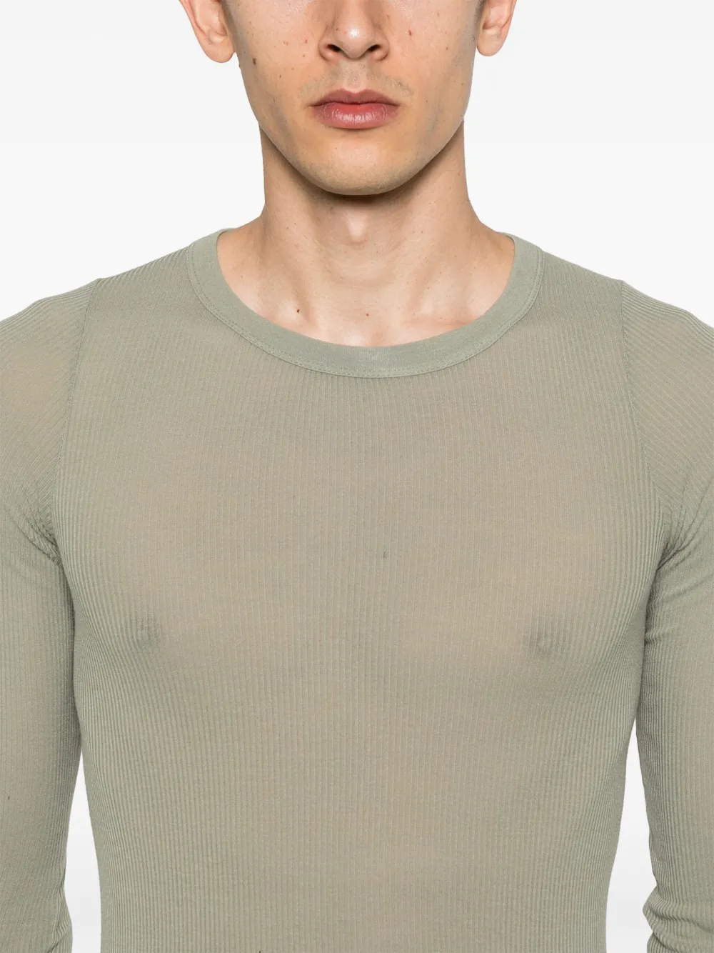 Rick Owens Rib LS T-shirt Groen