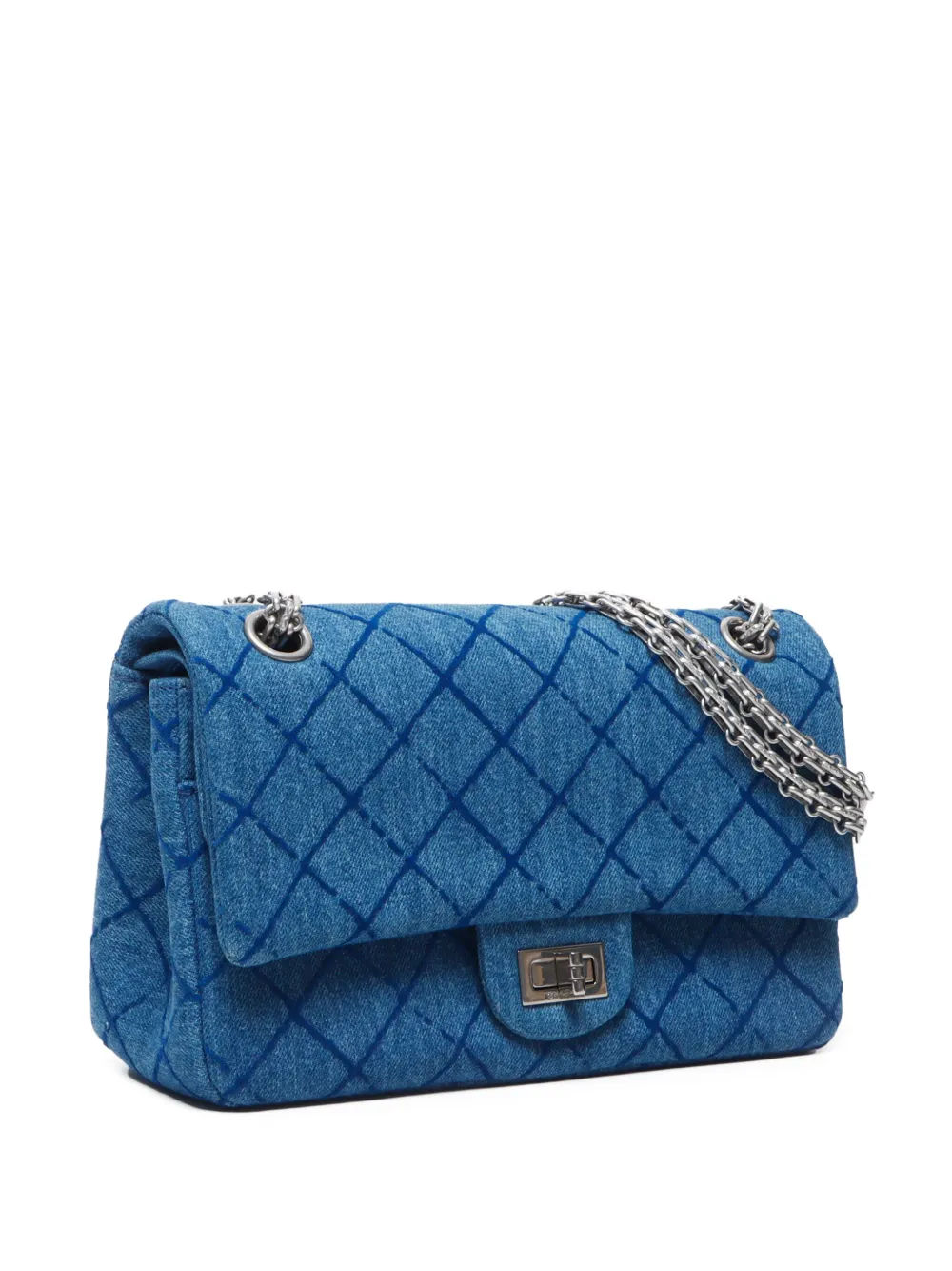 Pre-owned Chanel 2017 Double Flap Shoulder Bag In Blue