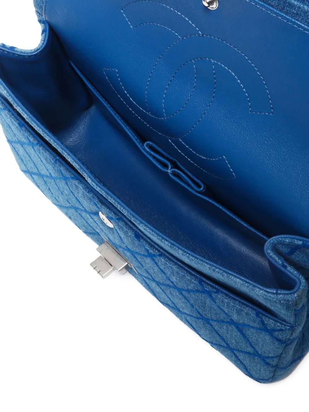 Pre-owned Chanel 2017 Double Flap Shoulder Bag In Blue