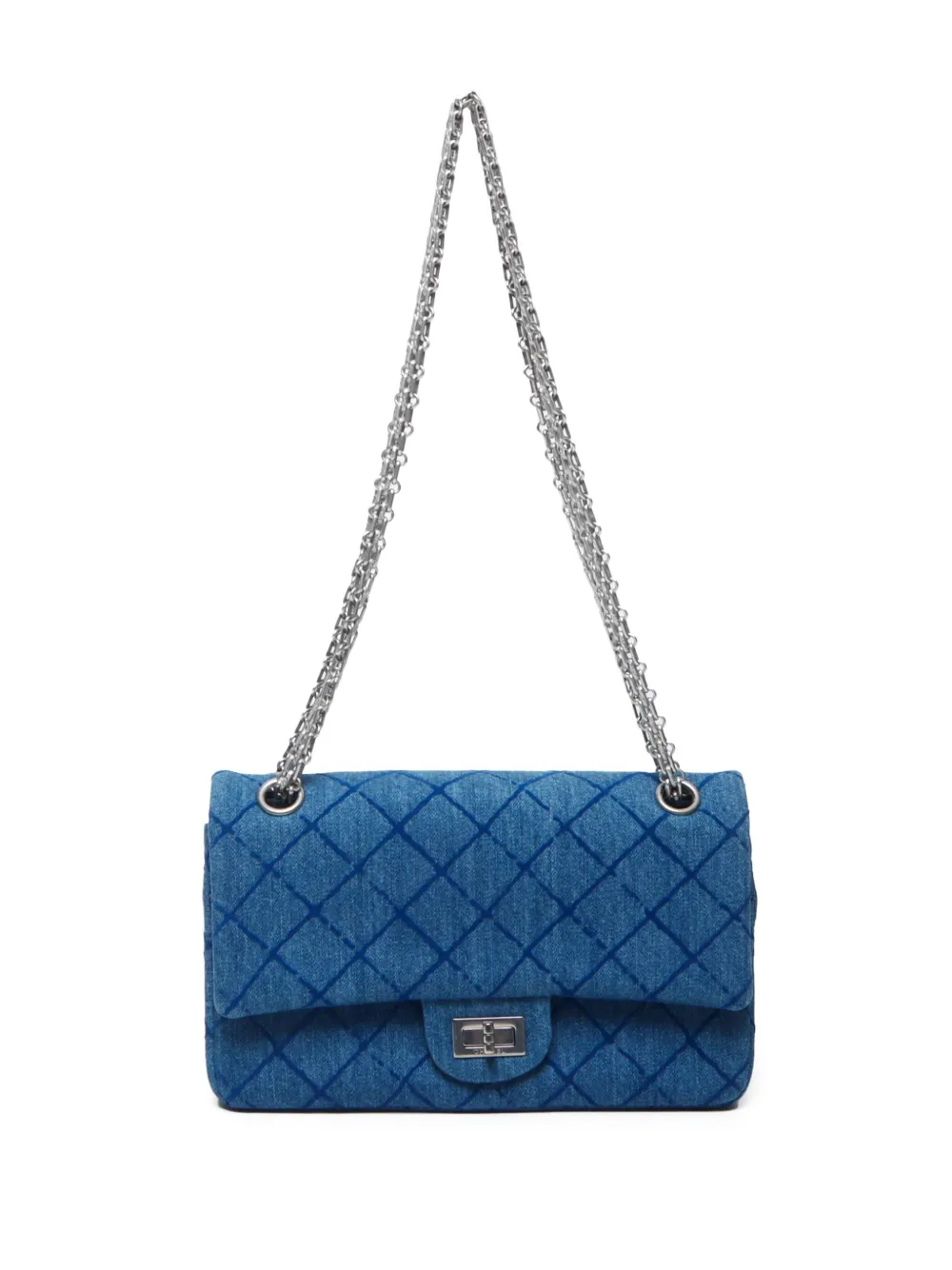Pre-owned Chanel 2017 Double Flap Shoulder Bag In Blue