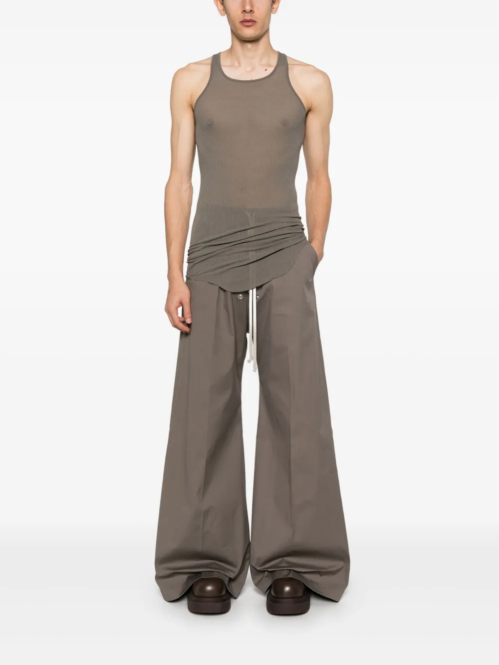 Rick Owens Geribbelde tanktop - Bruin