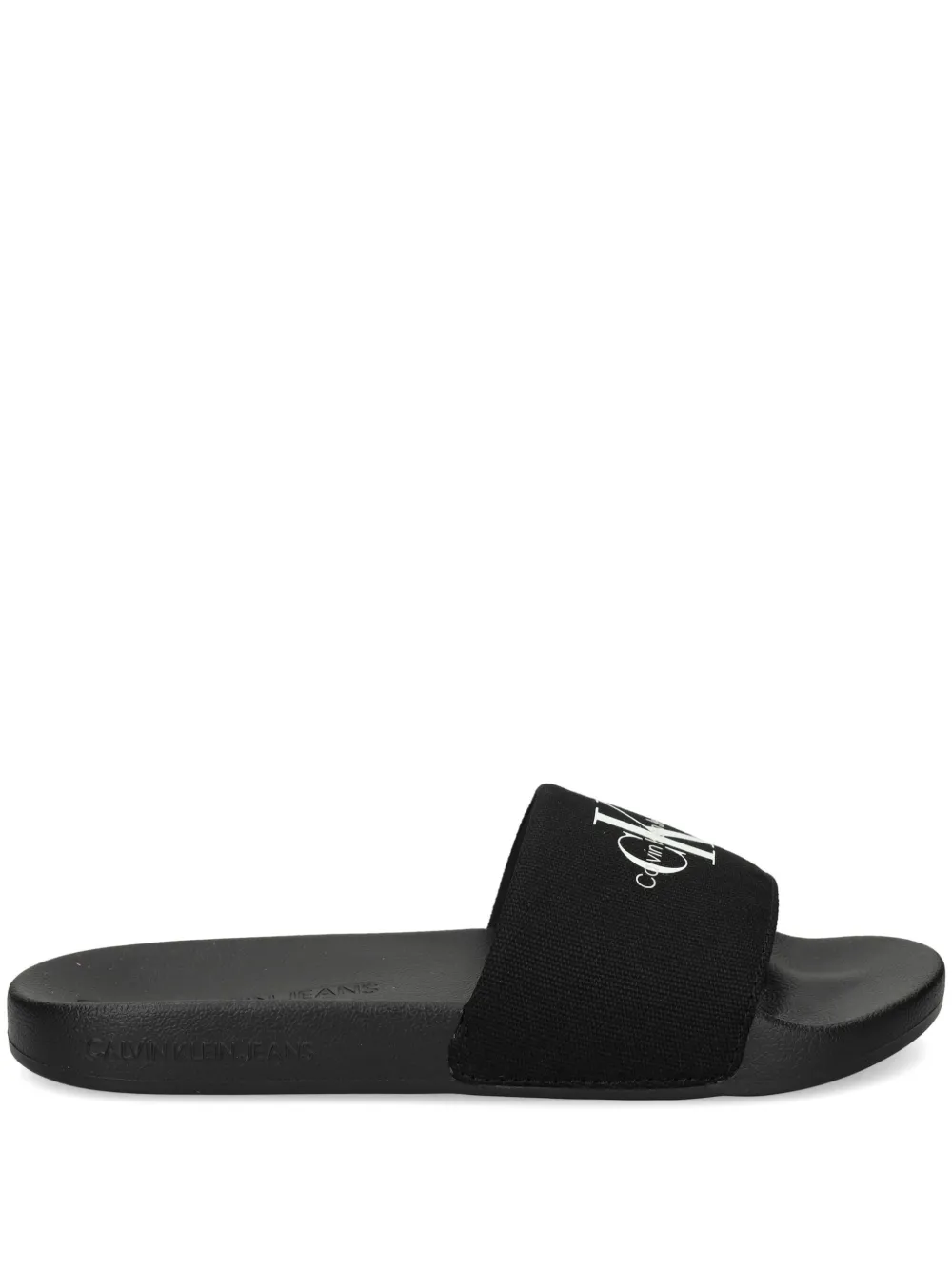 Calvin Klein Jeans logo-print slides Zwart