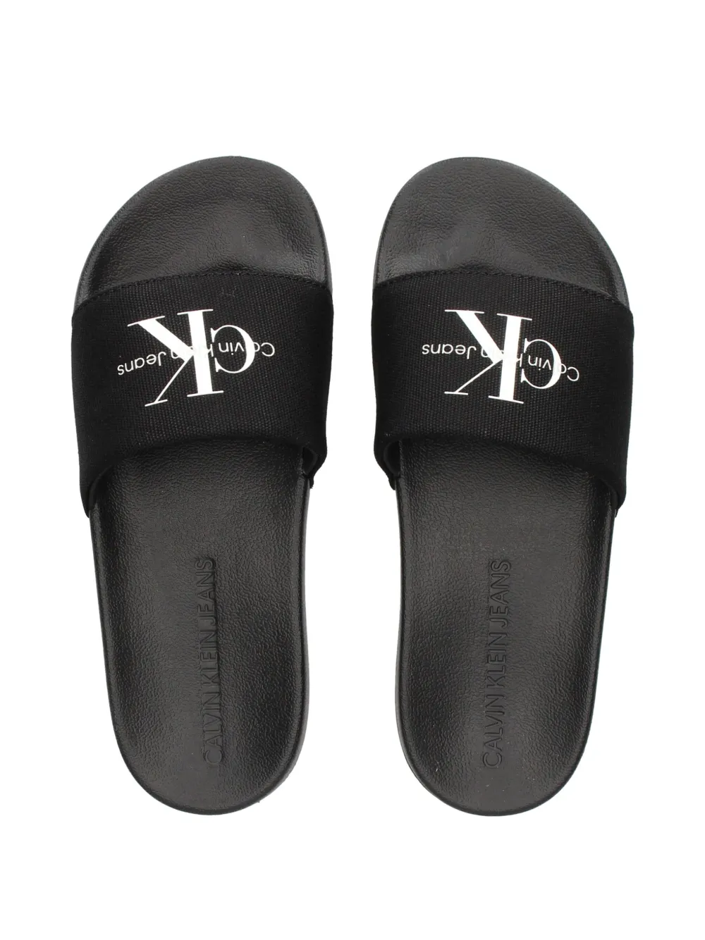 Calvin Klein Jeans logo-print slides Black