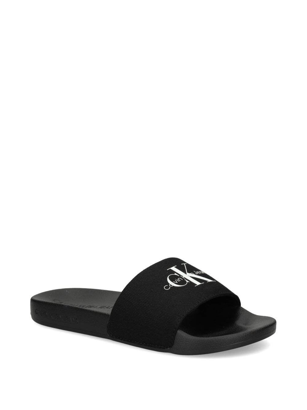 Calvin Klein Jeans logo-print slides - Zwart