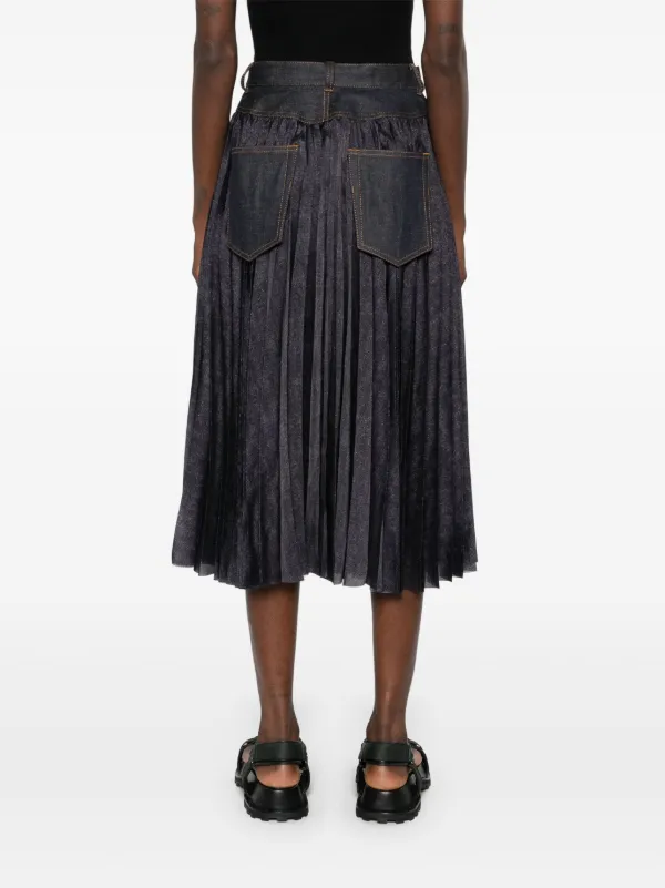 sacai プリーツスカート Sacai プリーツ スカート | ブルー | FARFETCH JP