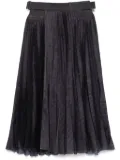 sacai plissé midi skirt - Blue