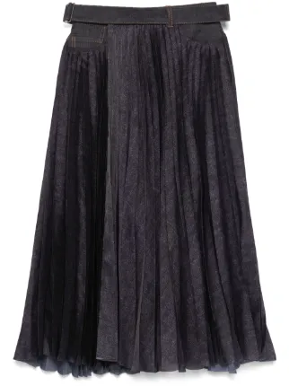 Sacai プリーツ スカート | ブルー | FARFETCH JP