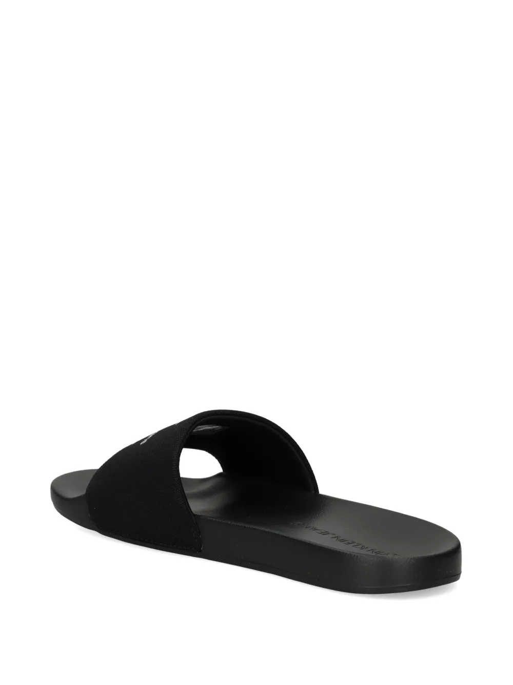 Calvin Klein Jeans logo-embellished canvas slides Black