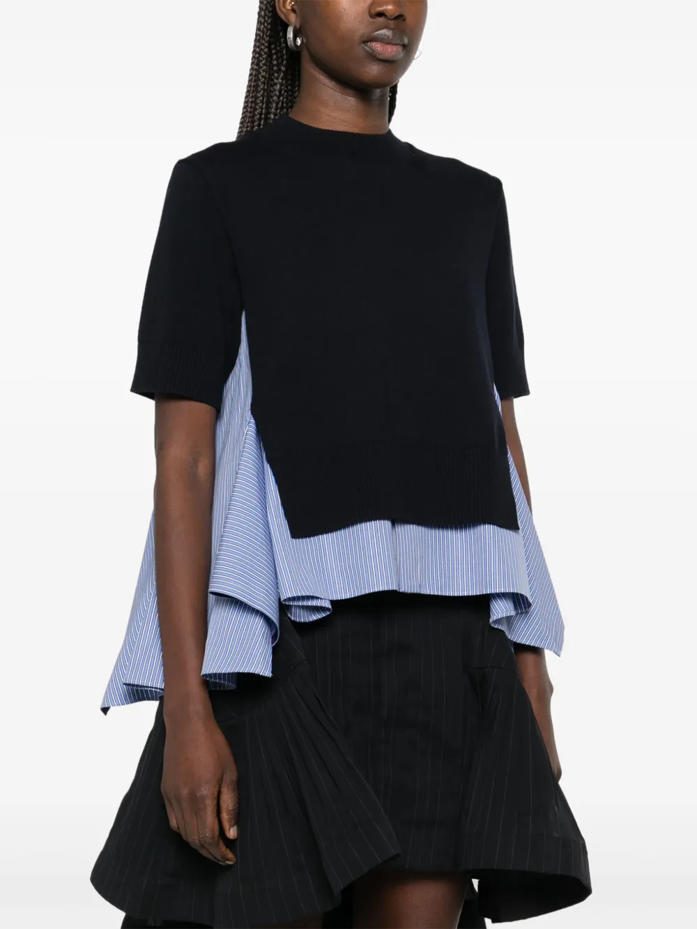sacai Flared T-shirt Blauw