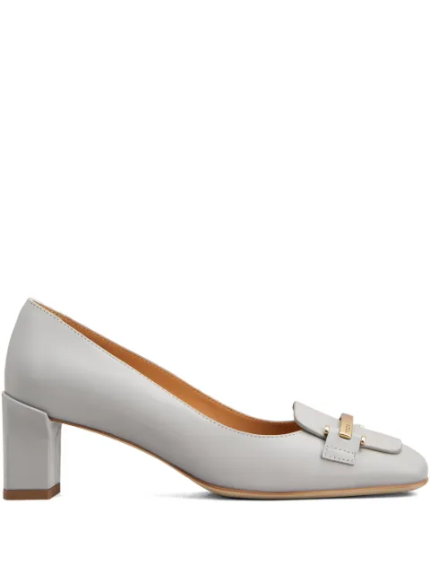 Tod's حذاء جلد بكعب مربع 50 ملم