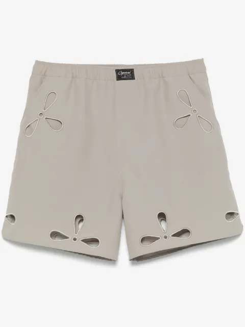 Coperni petal-embroidered cut-out shorts