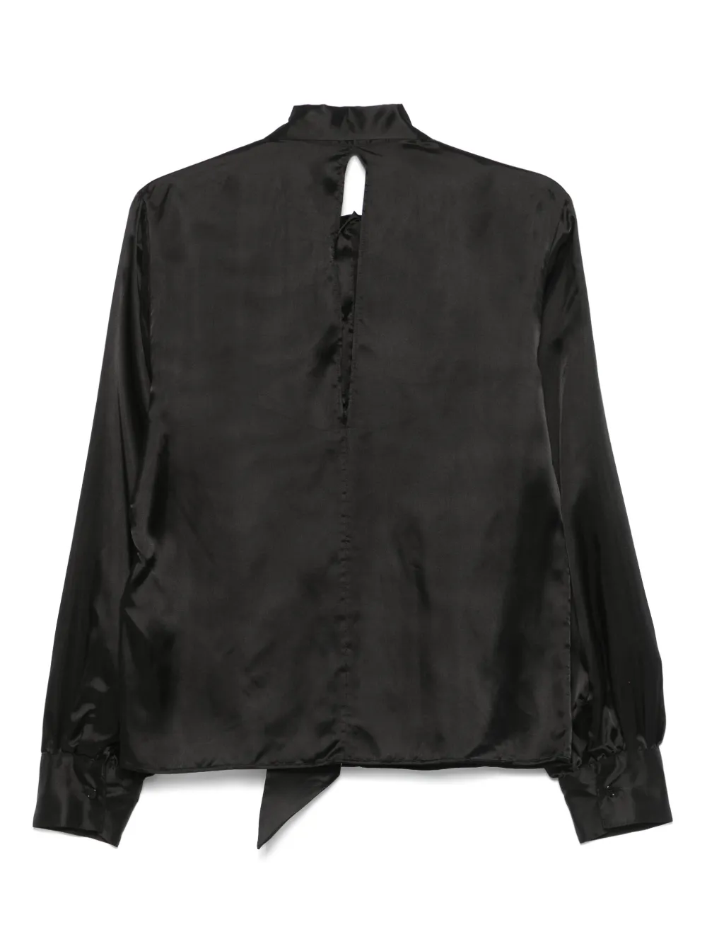 MM6 Maison Margiela Satijnen blouse met gestrikte hals - Zwart