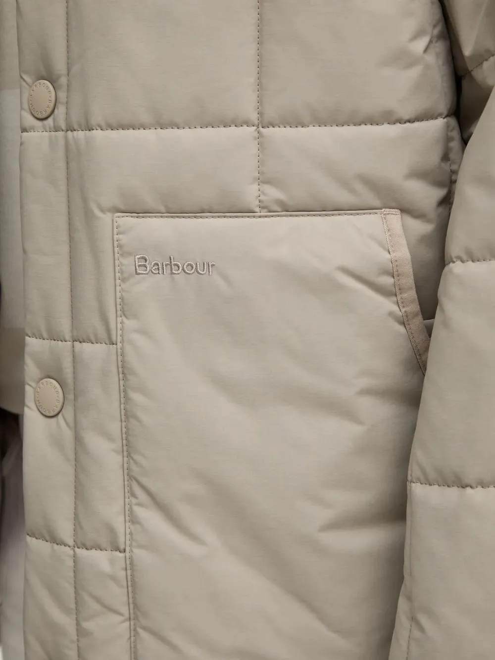 Barbour Shoreman Quilted Press-stud Jacket In Neutral