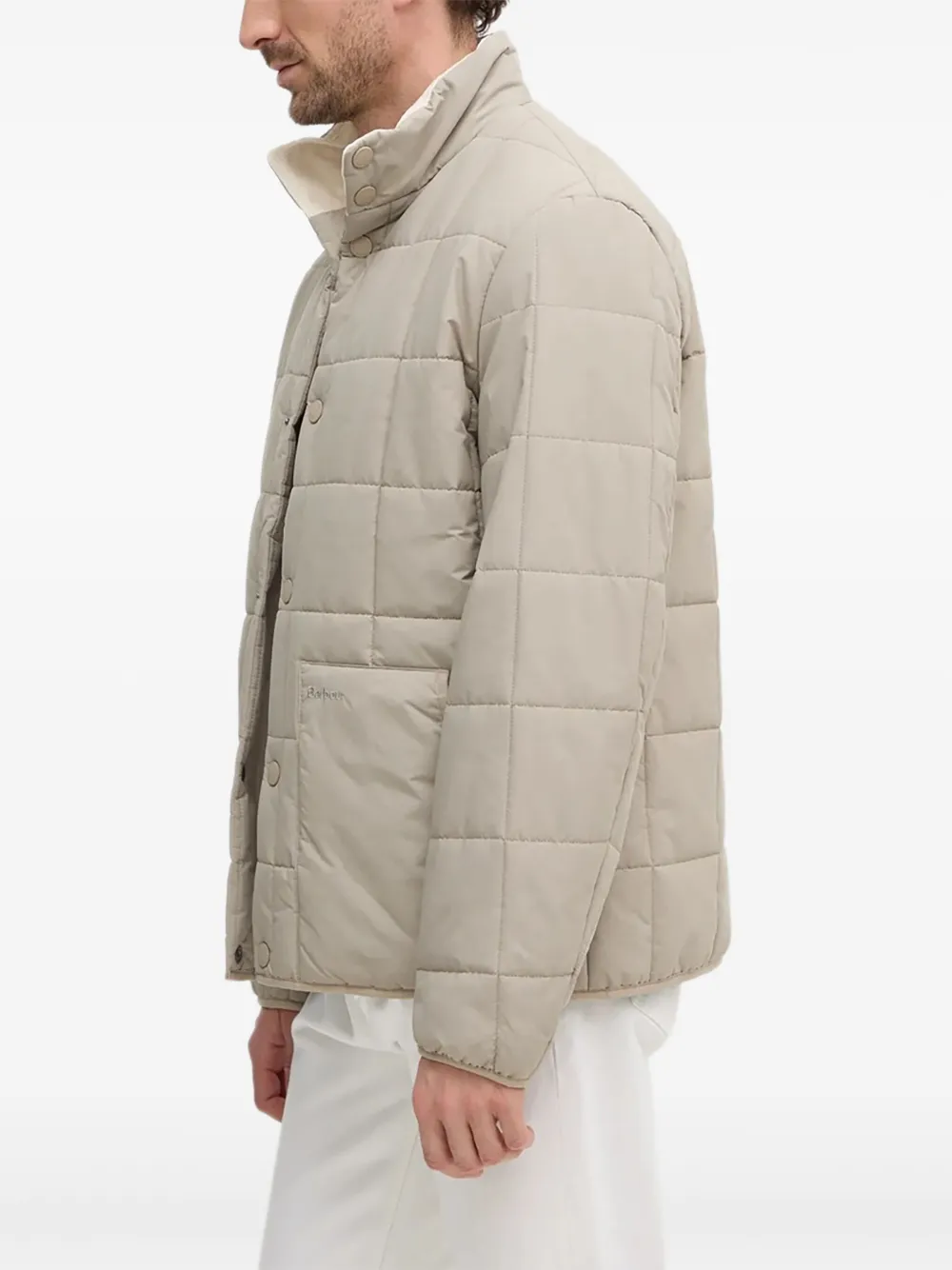 Barbour Shoreman Quilted Press-stud Jacket In Neutral