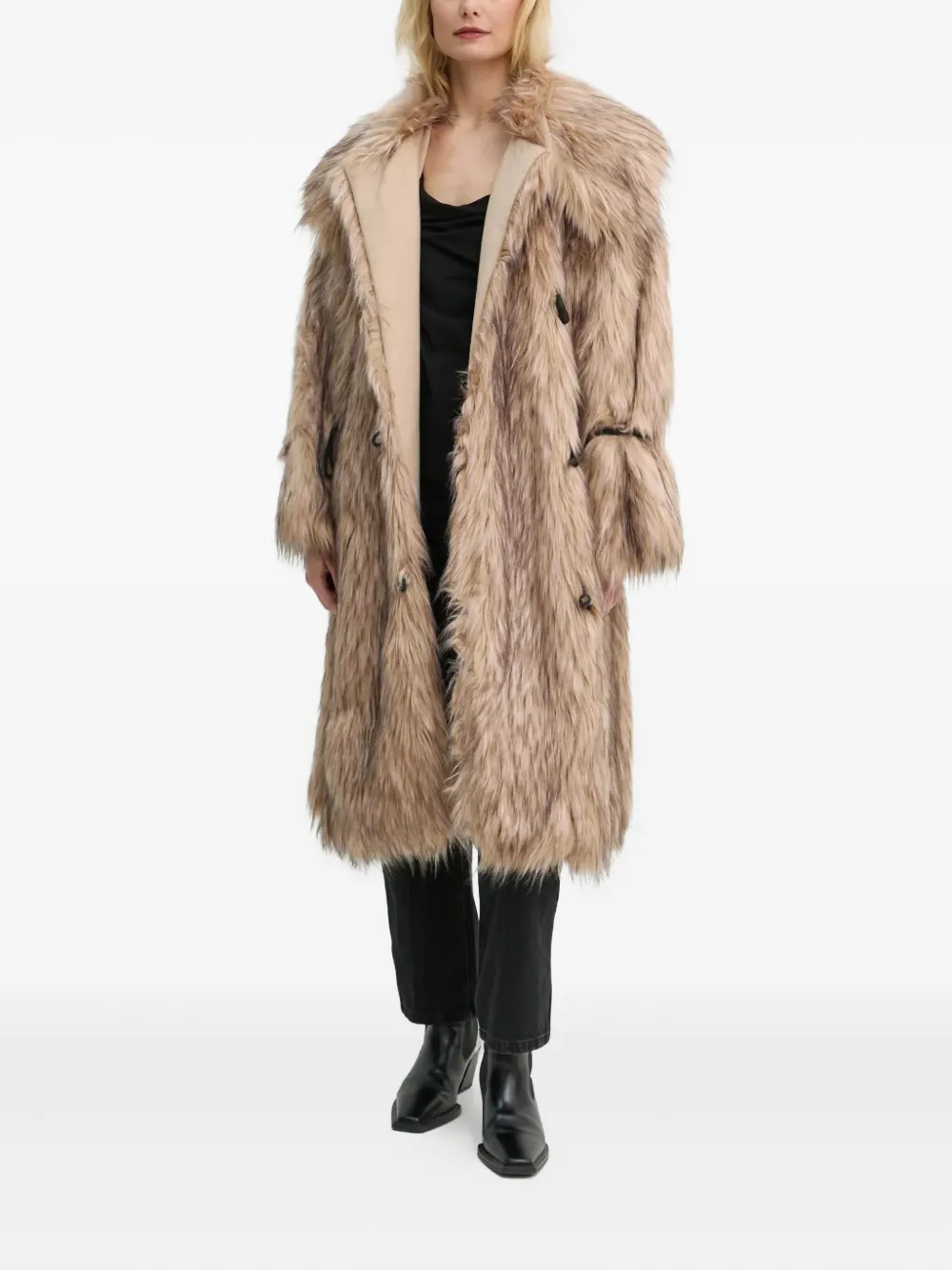 By Malene Birger Graca jas van imitatiebont Beige