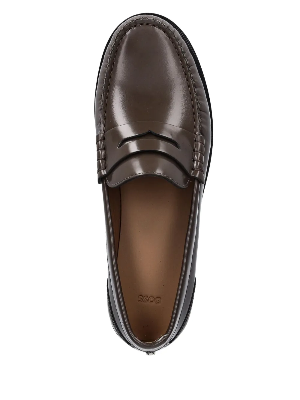 BOSS leather loafers Brown