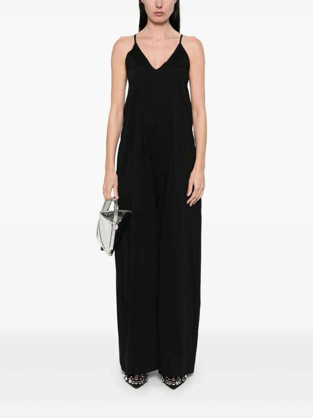 Thom Krom Jumpsuit met V-hals - Zwart