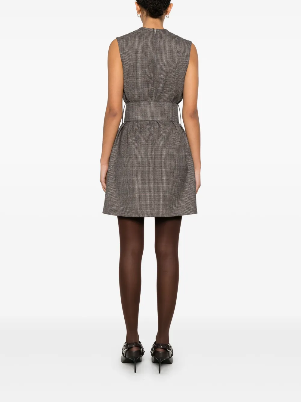 Stella McCartney Jurk met pied-de-poule print Grijs