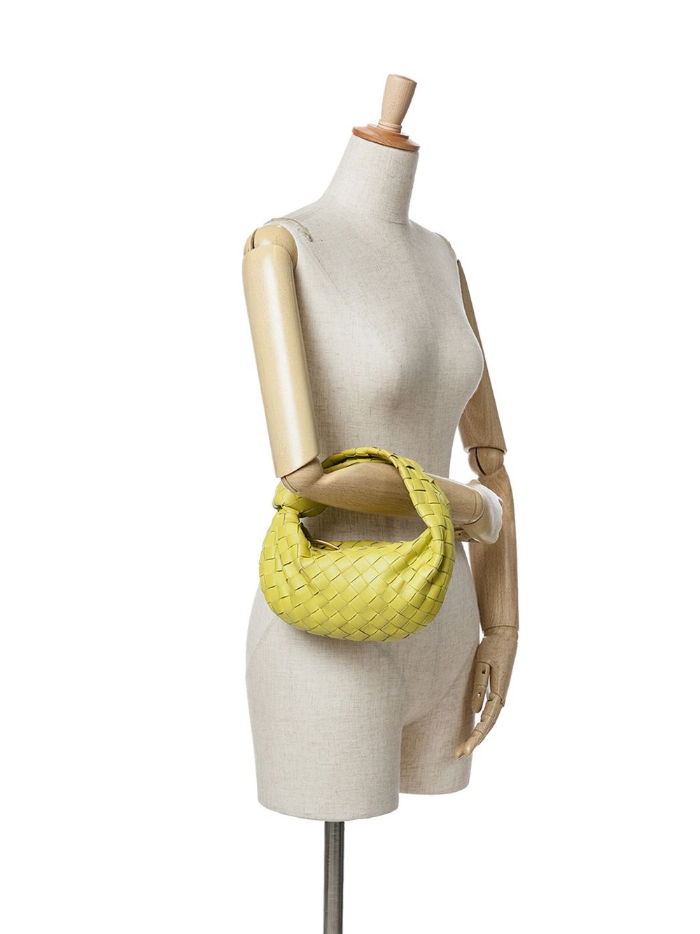 Bottega Veneta Pre-Owned 2012-2024 Mini Nappa Intrecciato Jodie hobo tas - Geel