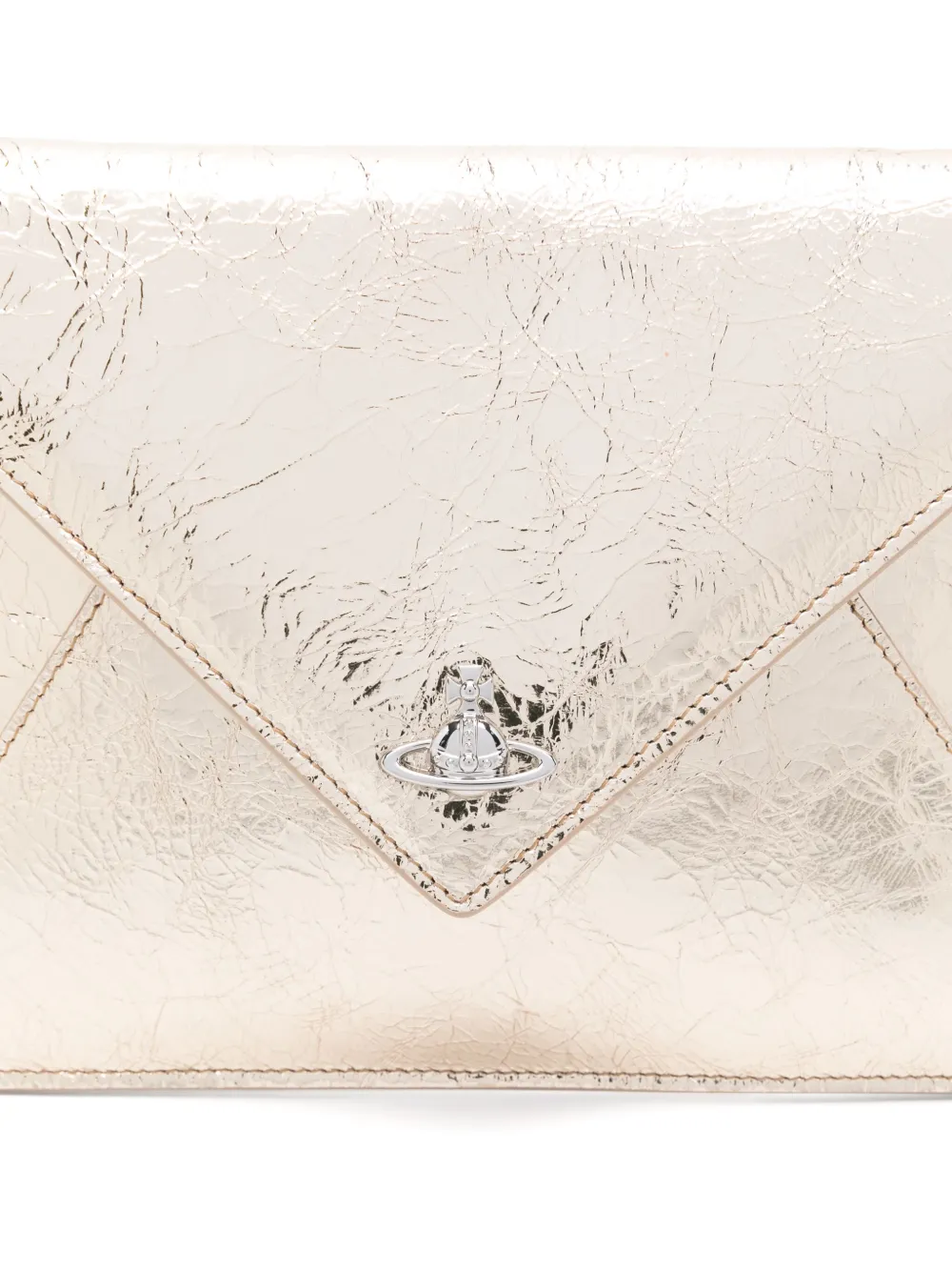 Vivienne Westwood Clutch met logoplakkaat Goud