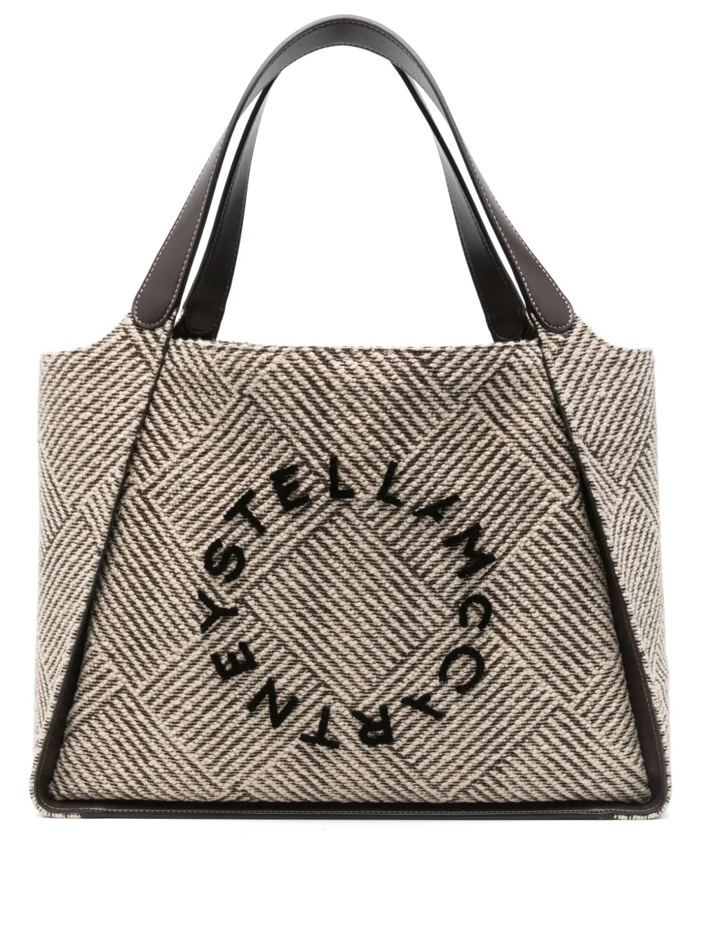 Stella McCartney Shopper met logo applicatie Bruin