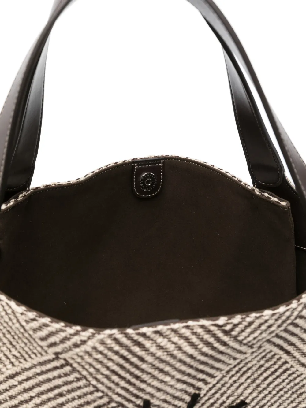 Stella McCartney Shopper met logo applicatie Bruin