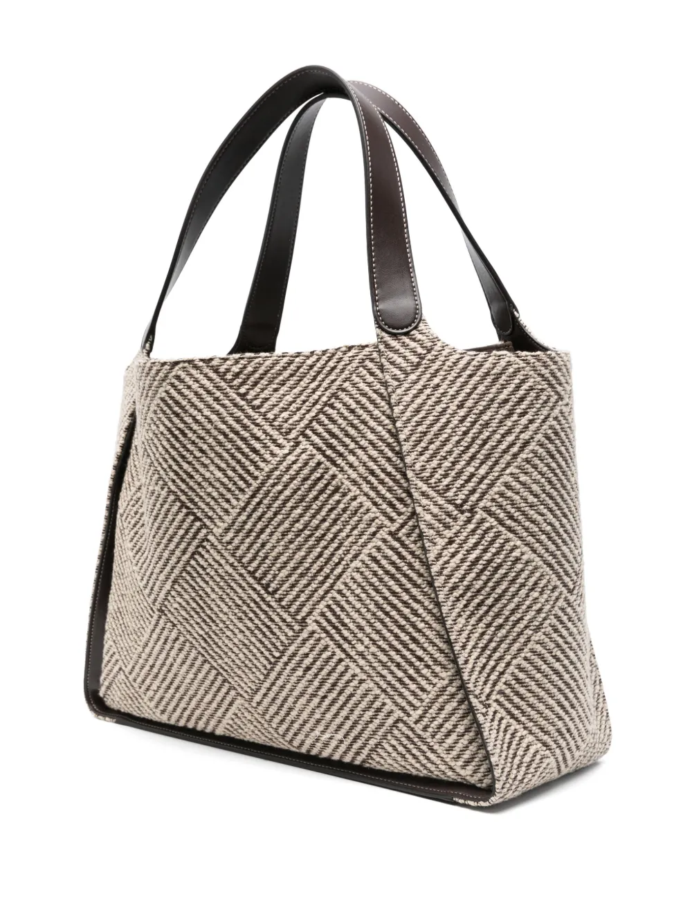 Stella McCartney Shopper met logo applicatie Bruin