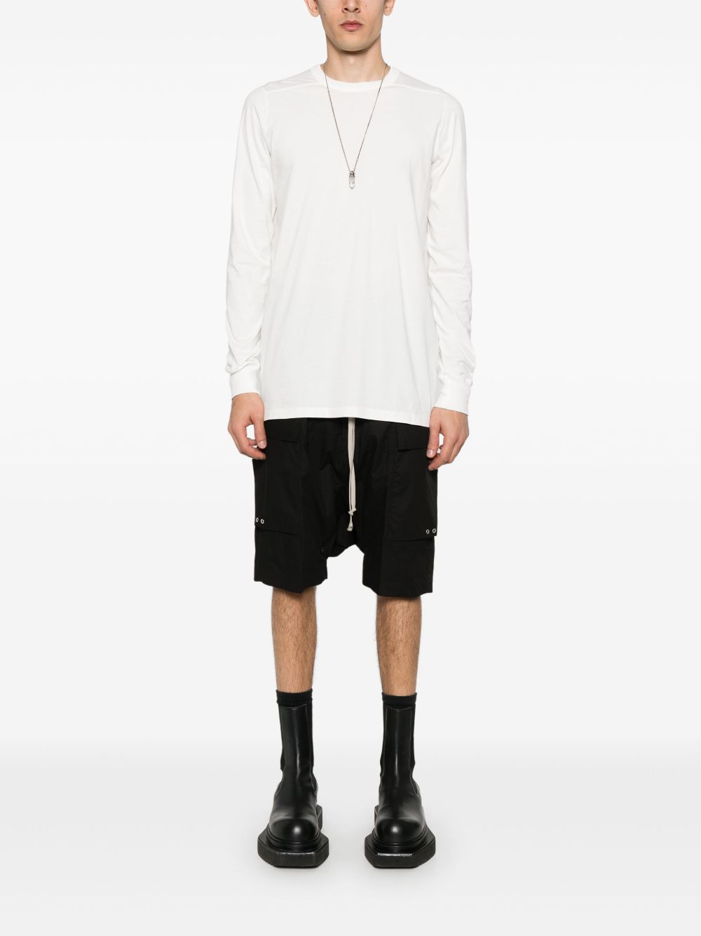 Rick Owens drop-crotch cargo shorts - Zwart