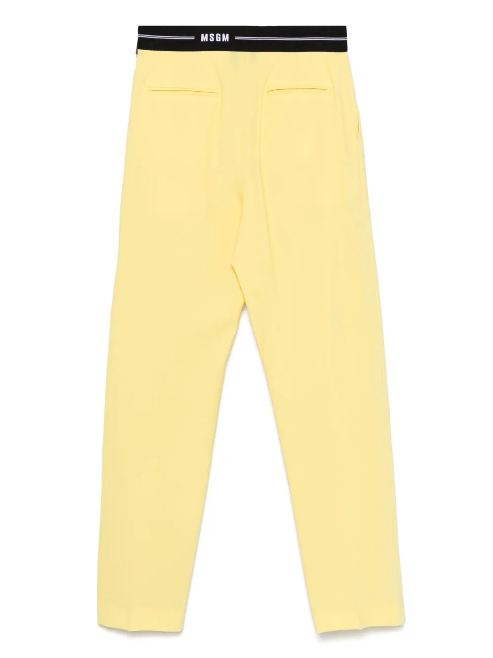 MSGM Pantalon met logo tailleband - Geel