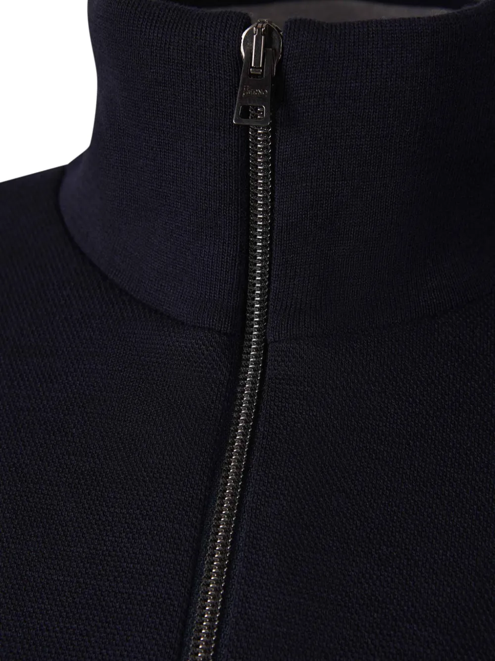 Herno Piqué vest met rits Blauw